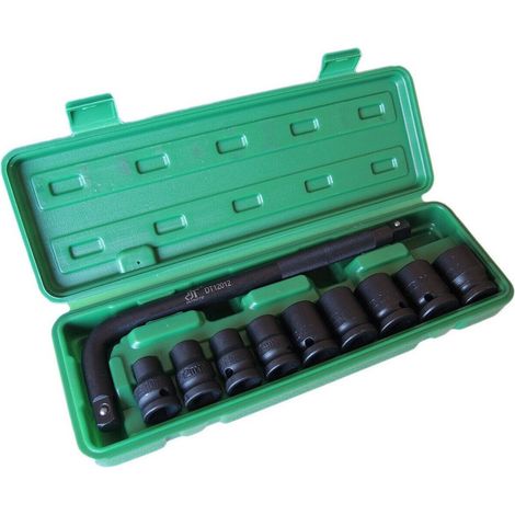 TrAdE Shop Traesio - Bussole Boccole Per Pistola Avvitatore Pneumatico Set 9 Pz 1/2'' Da 10 A 24mm -