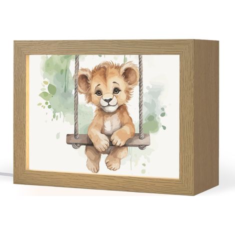 LUZ DE NOCHE INFANTIL León - Animal - Niños - Selva 20x15 cm