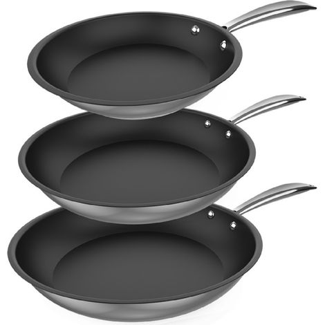 Cecotec Set de poêles Polka Classy 20-24-28 Bucket Set Steel Diamètre 20-24-28 cm, acier inoxydable 18/10, revêtement (1/4)