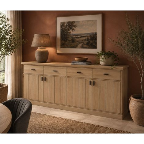 Buffet de salle à manger moderne en bois 220cm TEODORA (1/5)