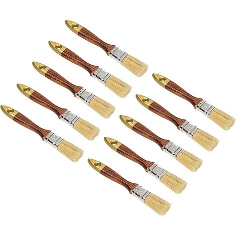 KOTARBAU Lot de 10 Pinceaux Pinceau 1 '' 25 mm Verni Anglais pour Peintures Huile Vernis Pinceau en Bois Professionnel Nécessaire Lors De La Rénovation (1/5)
