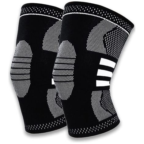 Pair Genouillère de sport, attelle de genou, genouillère médicale de compression élastique antidérapante et respirante, utilisée pour le sport, la course à pied et pour soulager la douleur liée à une (1/5)