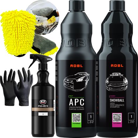 Champú para coches Adbl, guante grande para lavar coches APC + botella