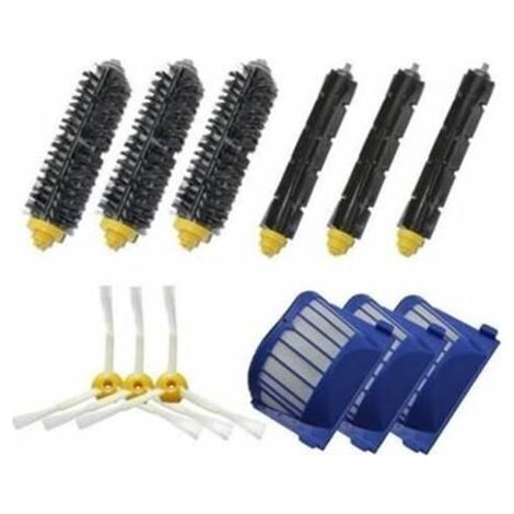 Kit De 3 paire de extracteur brosse +3 Garde Filtre + 3 Brosse Latérale Pour iRobot Roomba série 600(595 620 630 650 660)