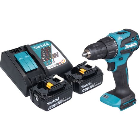 Taladro percutor con batería Makita DHP 490 RT 18 V 65 Nm sin escobillas + 2 baterías de 5,0 Ah + cargador (1/5)