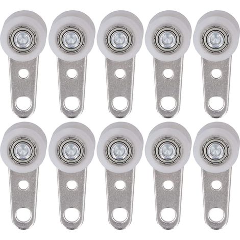 Binari di scorrimento per finestre a bovindo o porte scorrevoli - metallo e plastica - 4,4 x 1,9 cm (set da 10)
