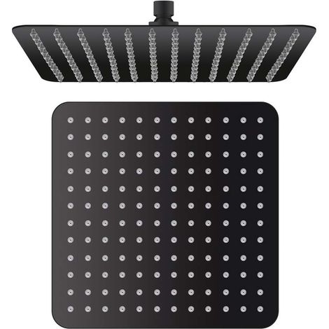Sapho Slim - Soffione doccia, 30x30 cm, nero/acciaio inox SL101 (1/4)