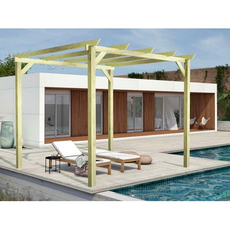 Pérgola de Madera Maciza Jerez (Maderland) - Gardeneas - 420 x 300 cm (1/4)