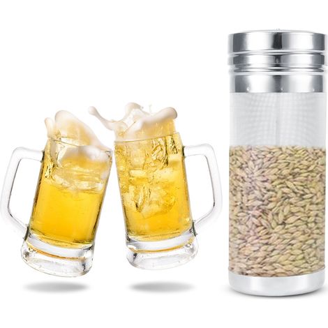 Bierhopfenfilter aus Edelstahl mit 300-Mikrometer-Sieb und Reinigungsbürsten-Set für Heimbraufässer (7 x 18 cm / 2,8 x 7,1 Zoll) (1/5)