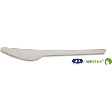 Couteau CPLA 16,5 cm Blanc - SDG Lot de 1000