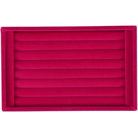 Plateau de présentation pour bagues, organisateur de bijoux fantaisie, boîte de présentation rose (1/5)