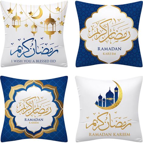 Housse de coussin Ramadan en gros, housse de coussin de canapé, coussin imprimé numérique lune dorée Eid (1/3)