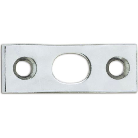 Strenger Türkantriegel Schließblech oval (Türbeschlag) 40x15x2mm, Stahl verzinkt (1/2)