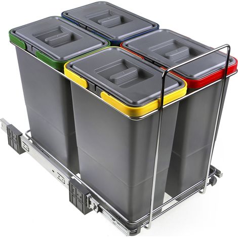 Abfallsammler Ecofil 8+8+8+8L mit Deckel Abfallsystem für Korpusbreite ab 40 cm