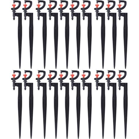 20 Pcs 360 Degree Rotating Micro Sprinklers G-Type for Garden, Greenhouse, Lawn Irrigation with 4/7" Hose