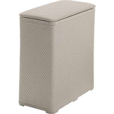Kiamami Valentina – Panier à linge 70L en résine thermoplastique beige – Dimensions L 50cm x H 55cm x P 28cm – Peu encombrant pour salle de bain (1/5)