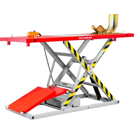 Mw Tools – Pont élévateur moto électrique 1000kg – Hauteur levée 1200mm – Longueur 2250mm – Largeur 800mm – Tension 230V – ESB1000S (1/5)