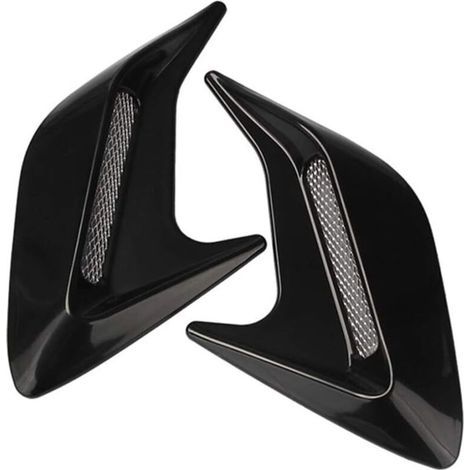 Lufteinlass für die Motorhaube, Lufteinlassabdeckung für die Motorhaube, dekorativer Aufkleber mit Haifischkiemen-Motiv für den Luftauslass (Schwarz) (1/5)