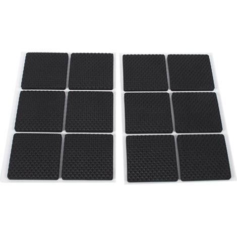 12 coussinets adhésifs antidérapants noirs pour meubles canapé table chaise patins en caoutchouc protecteurs sol (1/5)