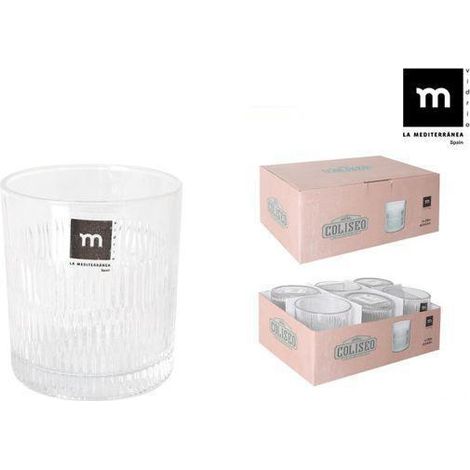 35 cls vaso cristal tallado coliseo lamediterranea - caja 6 unidades