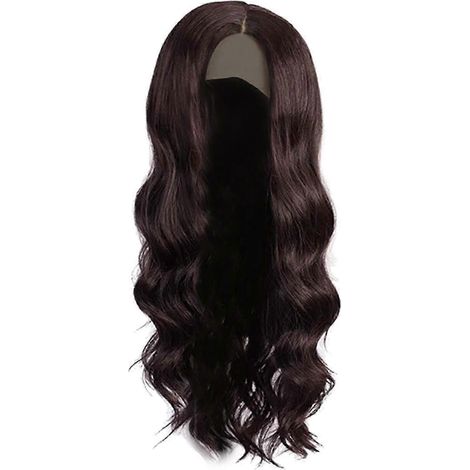 Damen-Spitzenfrontperücke, hitzebeständige, synthetische, gewellte Mittelscheitelperücke für den täglichen Gebrauch-20 inches (1/5)