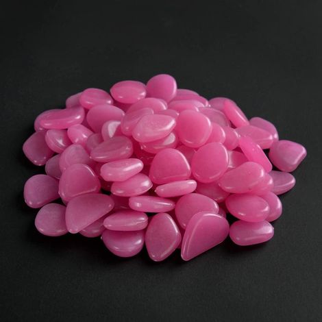 Lot de 50 galets phosphorescents, décoration jardin allée aquarium, luminescence longue durée, violet