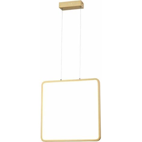 Suspension LED carrée Reality Anaya dorée 40 cm 24W