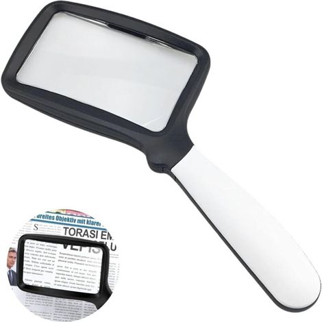Lente d'ingrandimento per la lettura, lente d'ingrandimento con luce, lente d'ingrandimento pieghevole 3X, 5 lenti LED a intensità regolabile per anziani con degenerazione maculare (1/4)