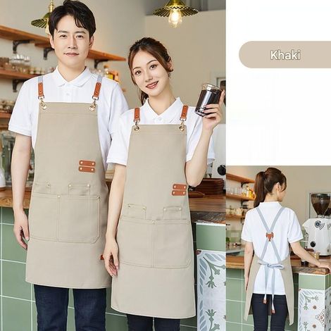 Grillschürze, Unisex-Küchenschürze, gekreuzte Rückenpartie, Unisex-Arbeitsschürze, wasserdichte Gartenschürze, DIY, individuell gestaltbar, Modell 6