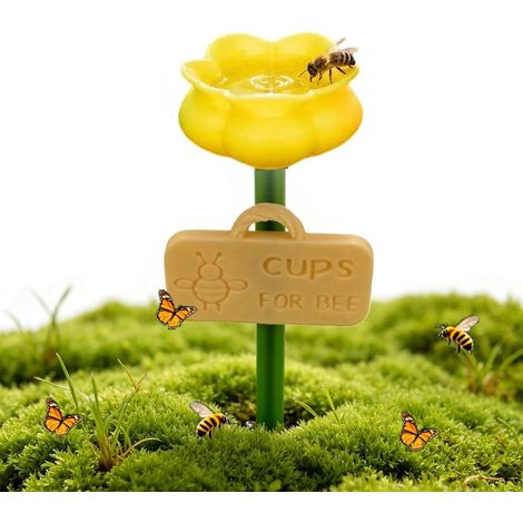 Abreuvoir À Abeilles Forme De Pollinisateur Avec Piquet De Sol Station D'Hydratation Pour Abeilles pour patio, terrasse, cour, espace extérieur, ferme à papillons, bassin, fontaine, (1/5)