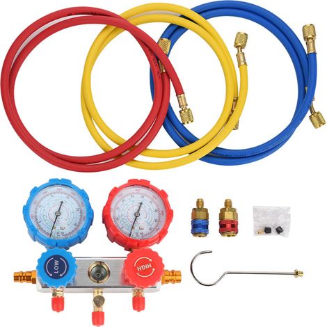 0500 PSI Climatisant Fluide Diagnostique Fluor Manifold Table Jauge R134a Ensemble (1/5)
