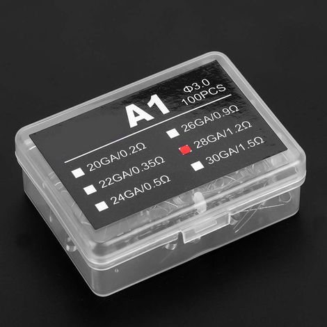 100 pièces Bobine Chauffante pour Cigarette Électronique, Fil Résistance 28GA 1.2 Ohm pour Atomiseur (1/4)