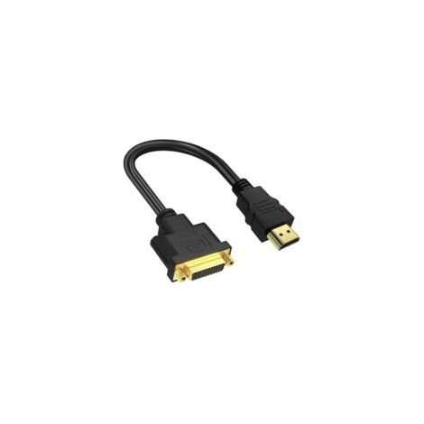 Cavo adattatore nero da HDMI a DVI - da HDMI maschio a DVI femmina, 24+5/1080p Full HD per TV - Contatti placcati in oro - Adatto per TV, proiettori e computer. - Crezuo