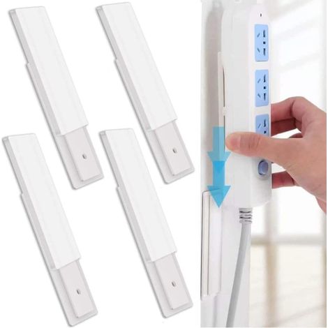 Multiprise autocollante 4 pièces, organiseur de câbles sans perçage, support de bureau, multiprise pour cuisine, maison, bureau, télécommande Wi-Fi, routeur, ordinateur