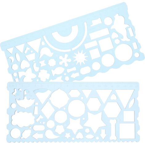 SHINEOFI 2 Gabarits de dessin géométrique, règle géométrique (1/5)