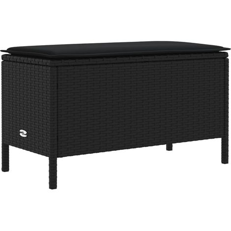 Reposapiés de Jardín Negro 80 x 38 x 45 cm Ratán sintético vidaXL