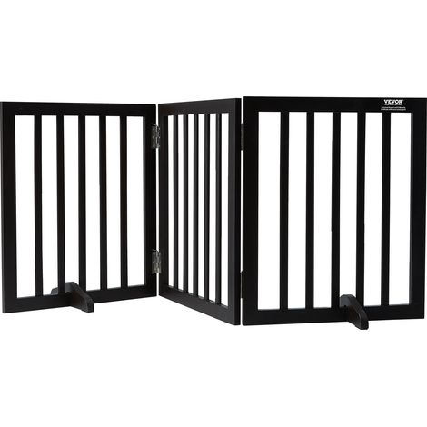 VEVOR Barriere canine autoportante,24" de hauteur x 60" de largeur,cloture pliante a 3 panneaux pour animaux de compagnie,adaptable aux allees larges ou minces,pieds de base silencieux,utilisation en 