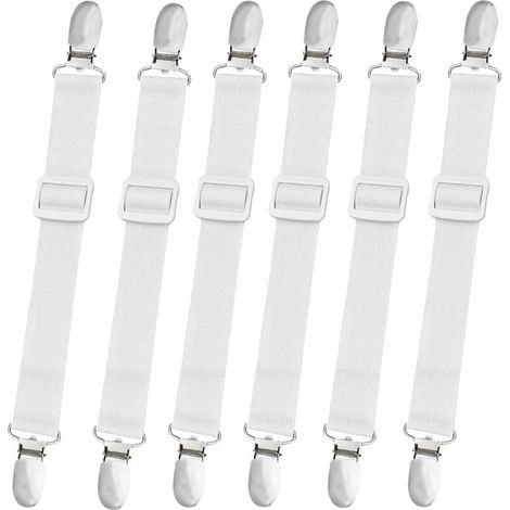 8 Pack Adjustable Bed Sheet Straps, Bed Sheet Grippers, Elastic Fitted Sheet Holder, Fitted Sheet Strap Clips for Mattress Covers, Sofa Cushion, Clothing (1/3)