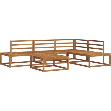 Outdoor-Sofagarnitur Natur Massivholz Akazie vidaXL