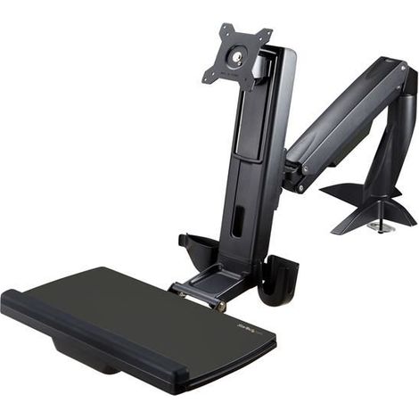 Startech ARMSTSCP1 Steh-Sitz Schreibtischhalterung schwarz (1/5)