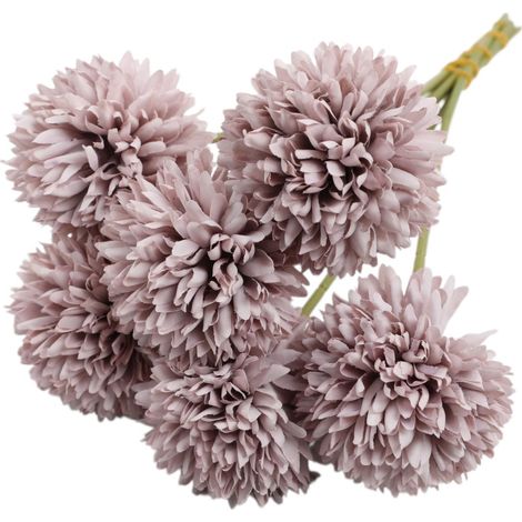 Hydrangea Artificielle - Boule Ronde en Soie - Violet - 6 Pièces (1/5)