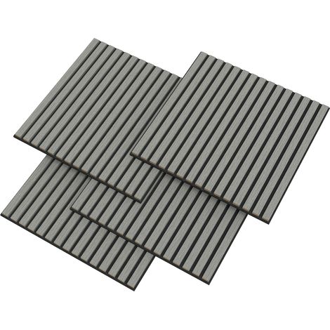 Confezione da 12 pannelli acustici 4,32 m² effetto rovere grigio chiaro 030009562