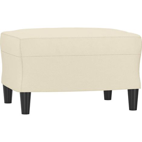 vidaXL Reposapiés de cuero sintético crema 60x50x41 cm (1/2)