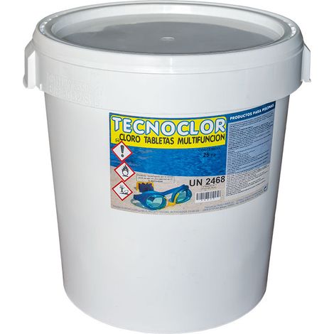 Multifunktionschlor in Tabletten. 25-kg-Behälter. Tecnoclor .