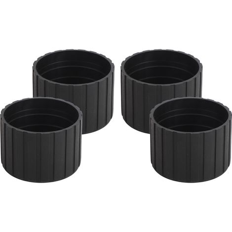 Lot de 4 embouts de protection en plastique pour pieds de chaise, adaptés aux parquets. Diamètre intérieur : 50 mm (rond). (1/5)