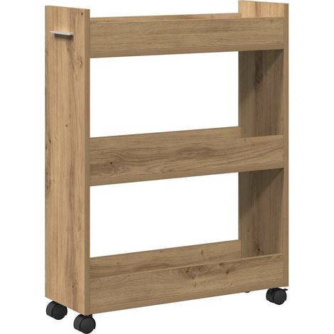 Maison Exclusive - Armadietto con ruota Rovere artigianale 60 x 22 x 79 cm