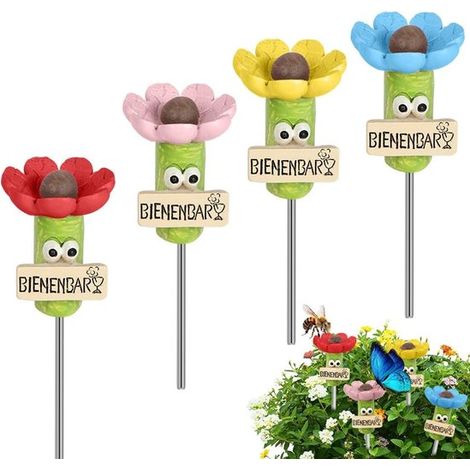 Paquete de 4 bebederos para insectos, Estaciones de agua para abejas e insectos, Bebederos fascinantes para abejas silvestres e insectos (1/5)