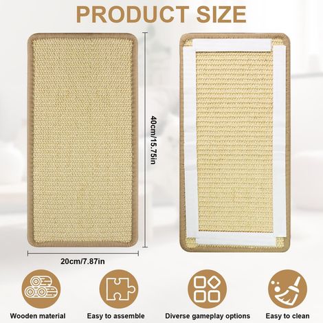 Protecteur de canapé pour chat griffoir sisal tapis anti-griffures adhésif pour meubles (1/5)
