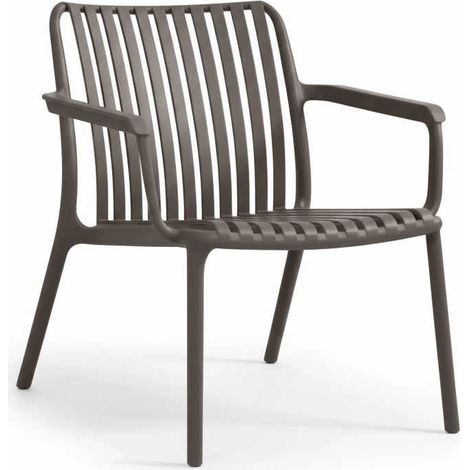 Fauteuil bas de jardin en résine PP 50 % recyclé Joysxee, taupe - Jardiline