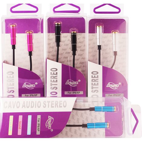 Sdoppiatore audio jack 3.5mm auricolari cuffie 1 maschio 2 femmina OZ-052 DR (1/4)